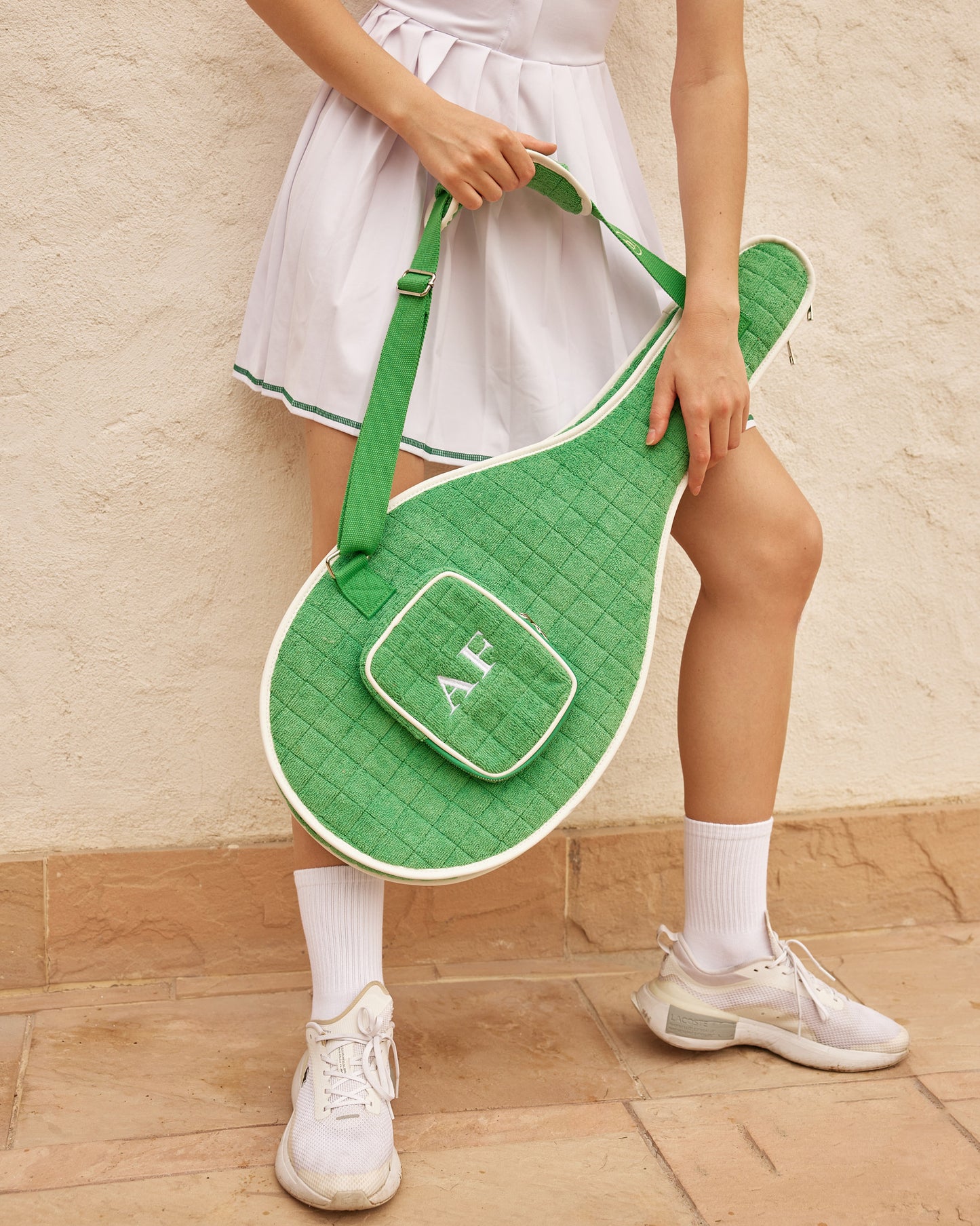 Tennis Racket Cover - Green Terrycloth