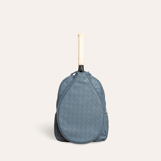 Racket Backpack woven leather Blue