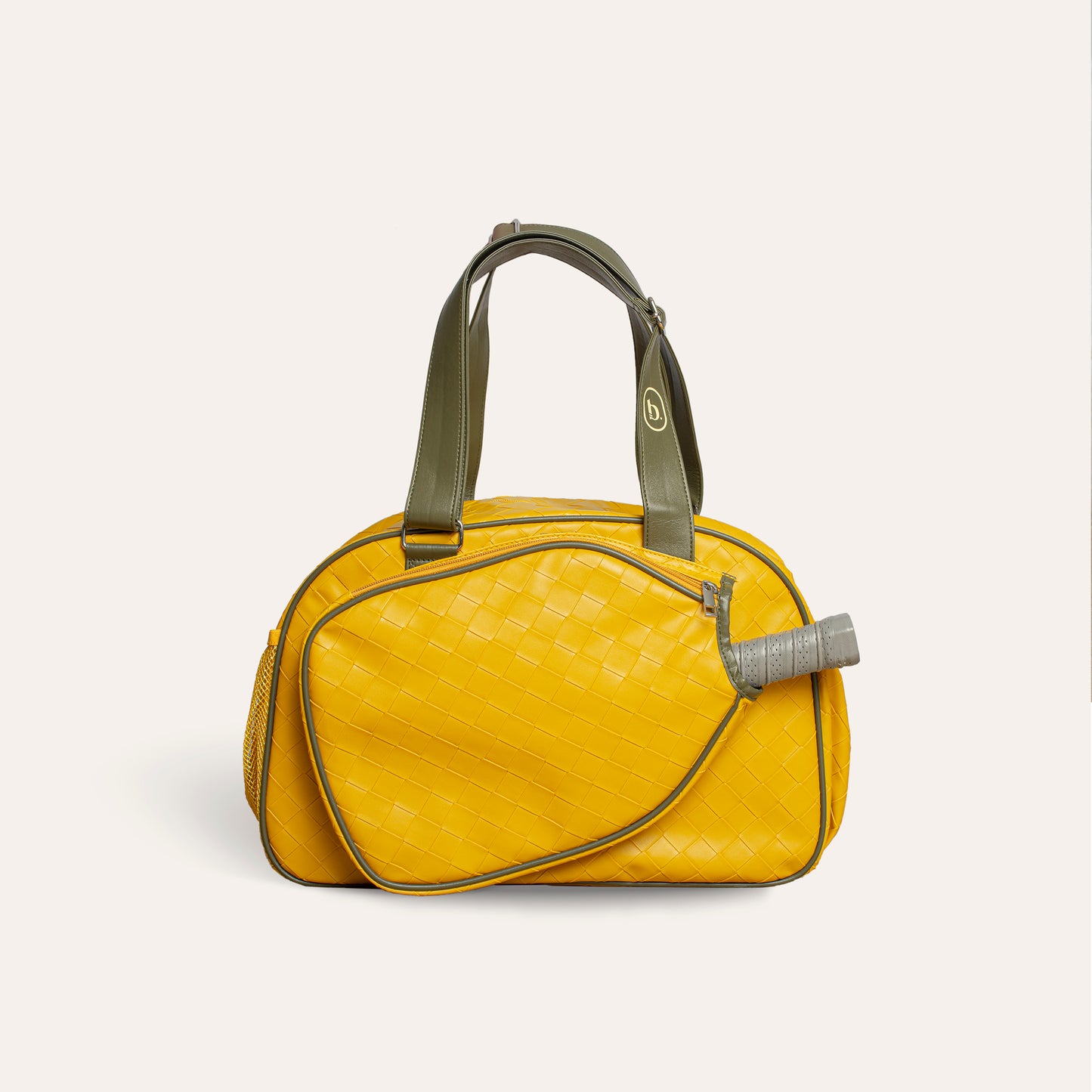 Pickleball Bag Woven Leather Yellow